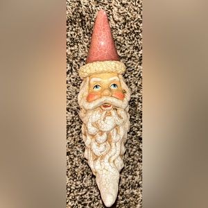 "Santa In The Moon" Christmas Ornament - Victorian - Glittery - Crackle Finish